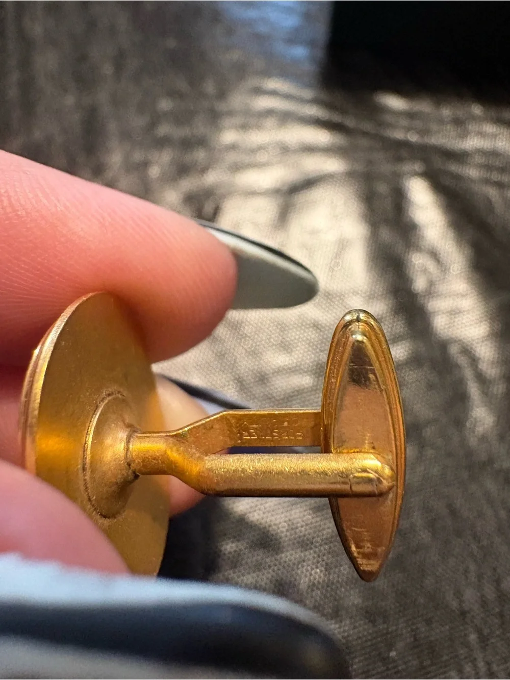 Gold Round Men's Cufflinks - Classic Oval Design